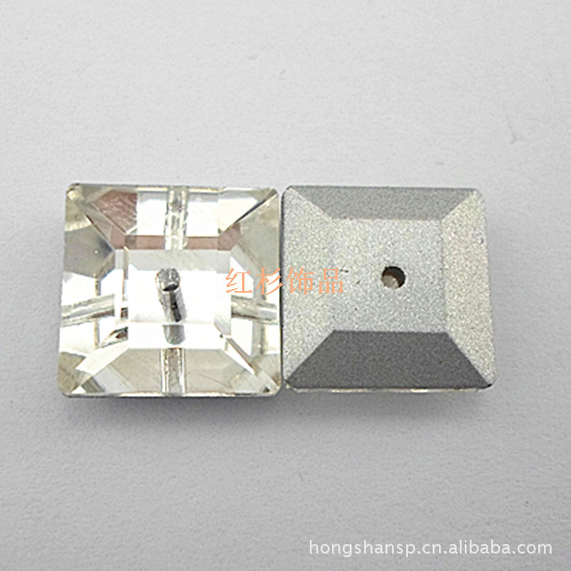 12mm正方中孔钻 水晶异形玻璃手缝钻 服装辅