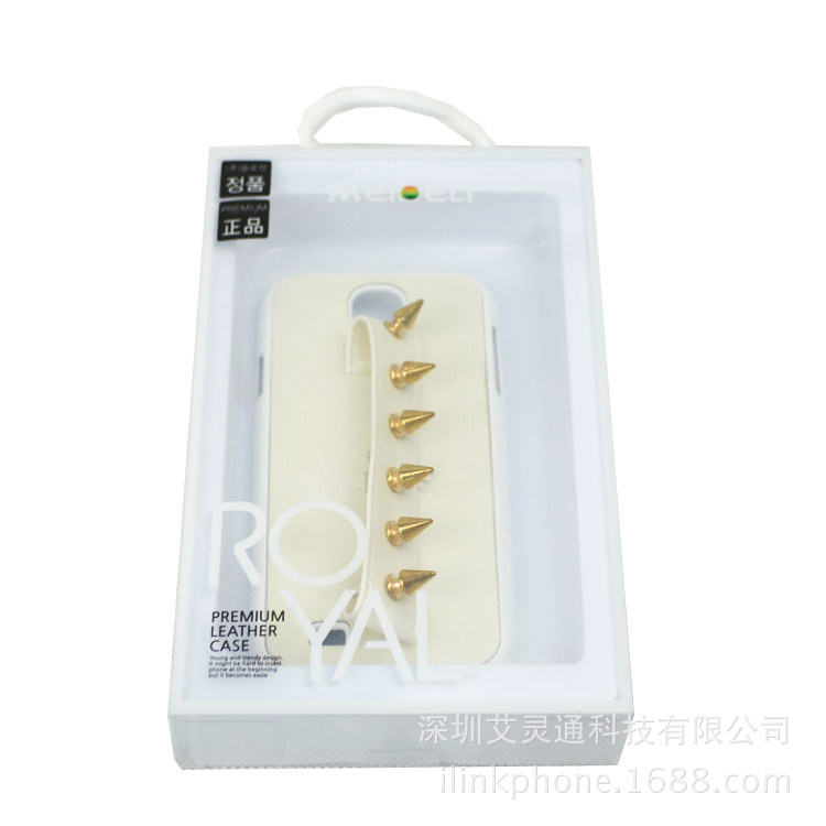 廠傢直銷新款 iphone44s手機殼 蘋果鉚釘皮