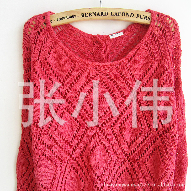 【V*ERO*MODA原单镂空<em>针织开衫</em> 后背<em>系扣</em>糖