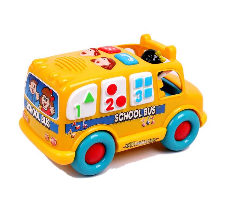 外贸儿童玩具车男孩<em>女孩</em>卡通<em>校车</em> 塑料公共汽