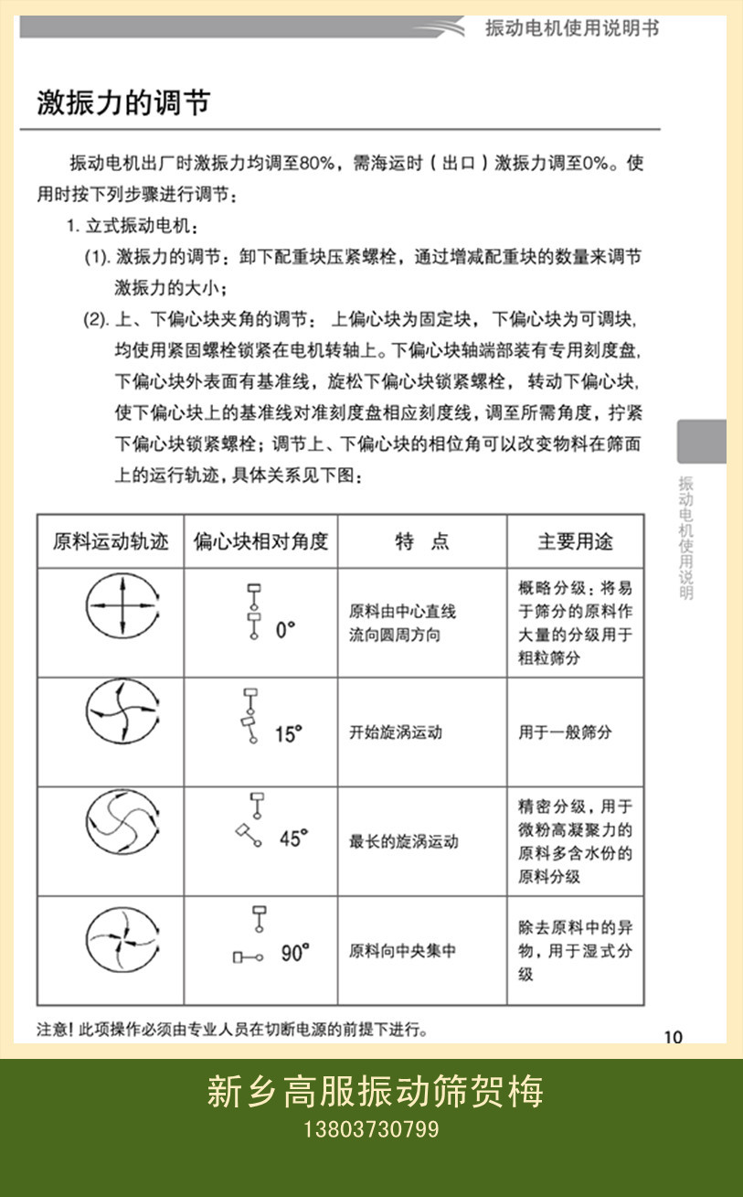 振动电机激振力的调节