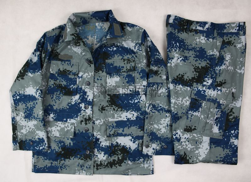 07城市迷彩夏作训服 空军作训迷彩服套装 一件代发