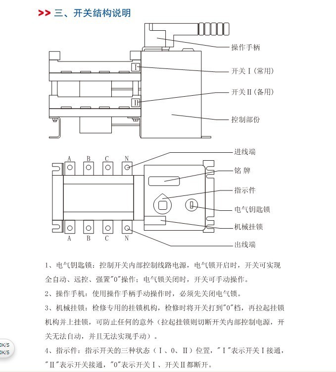 【双电源自动转换开关 ATS 自动切换装置 隔离