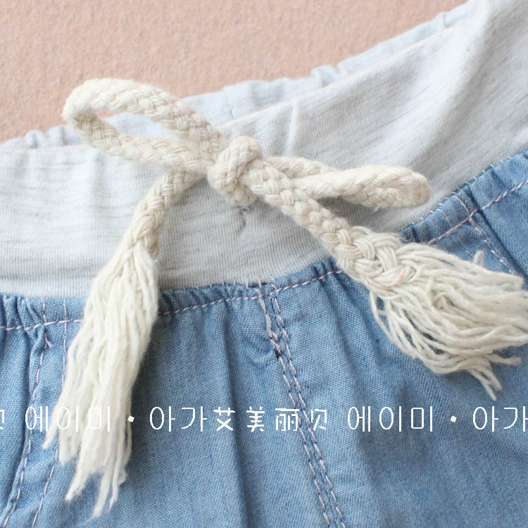 2013夏装上 新薄款男女<em>童牛仔短裤</em>卡通 bear2