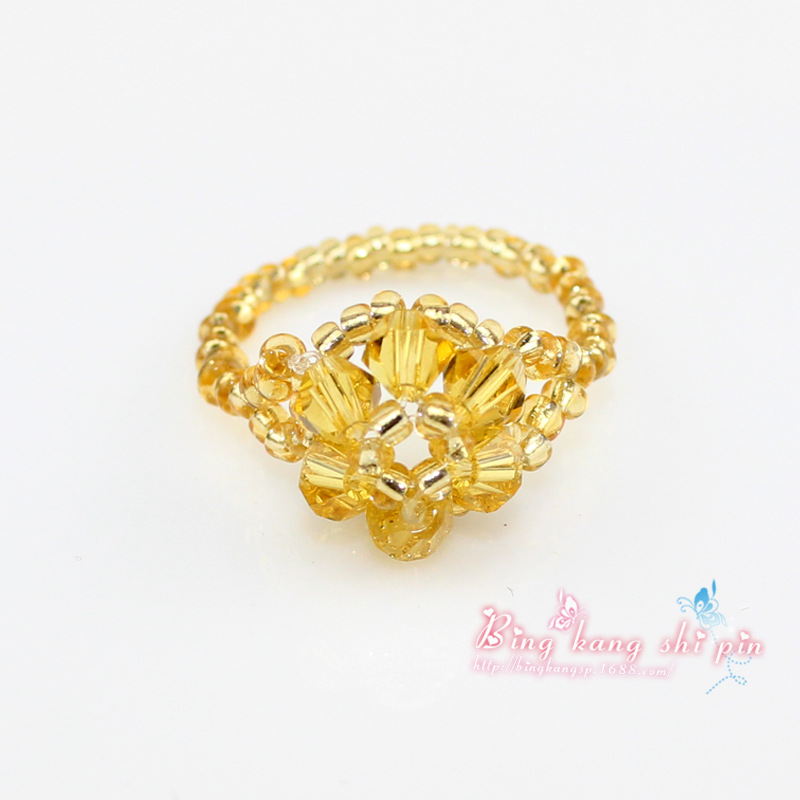 【厂家直销\/地摊热销手编戒指地摊批发商 小六