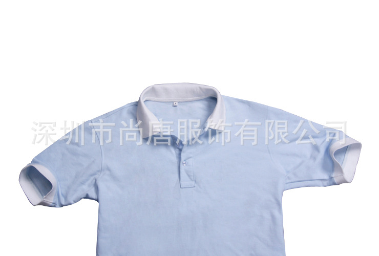 素色POLO系列之全棉蓝双珠配白色领j (3)