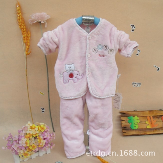 【特价批发童装秋装 <em>宝宝珊瑚绒开衫</em>套装 婴幼