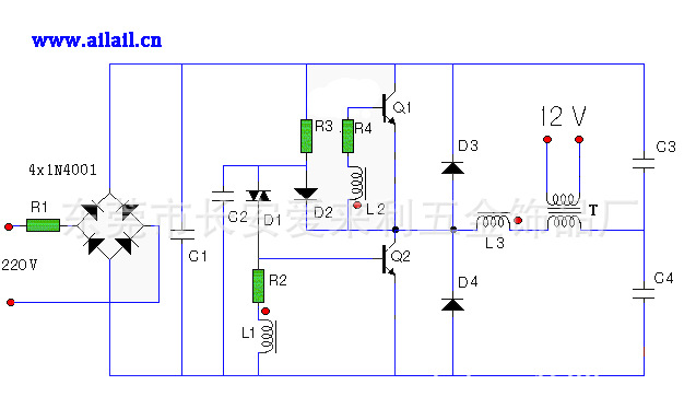 灯具12v开关电源电路图