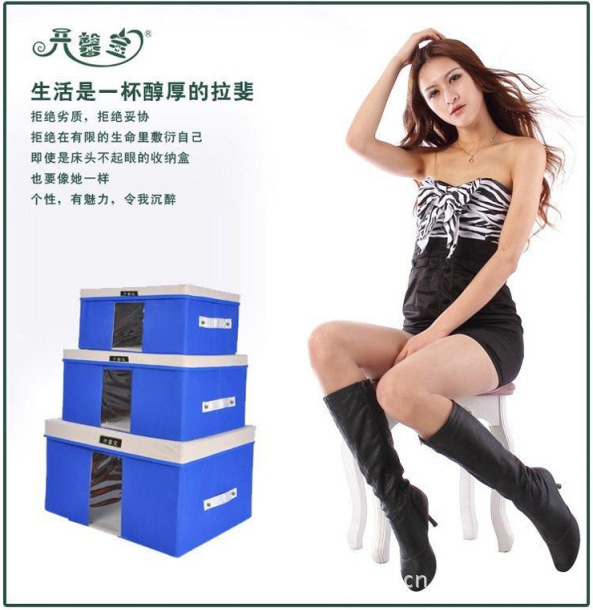 开馨宝中号带盖无纺布收纳箱批发多色供选,畅销货