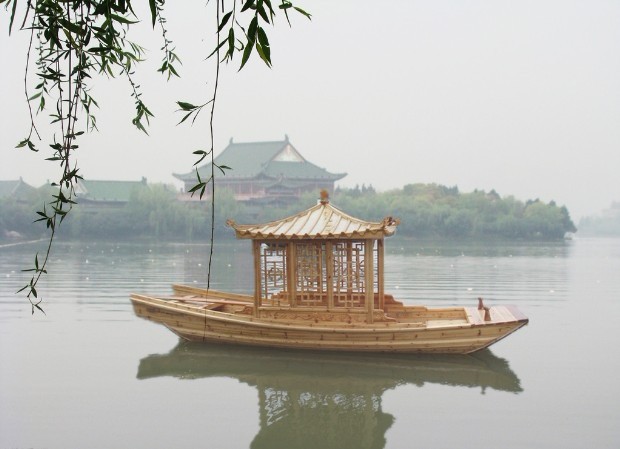 单篷旅游木船001