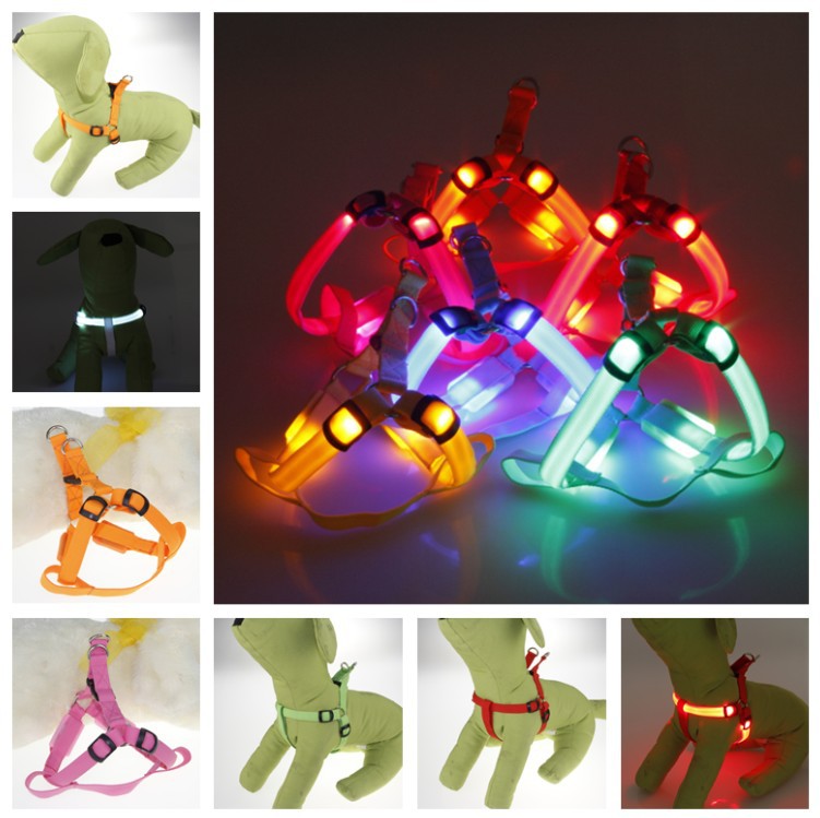 XS號小型犬LED光纖發光胸背帶規格32-39cm (58)