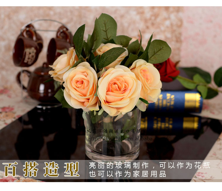 批发采购玻璃工艺品-透明玻璃花器装花花瓶客