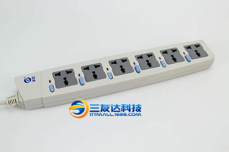 FOCOS富克斯 转换器 2米 插线板 六位插排插