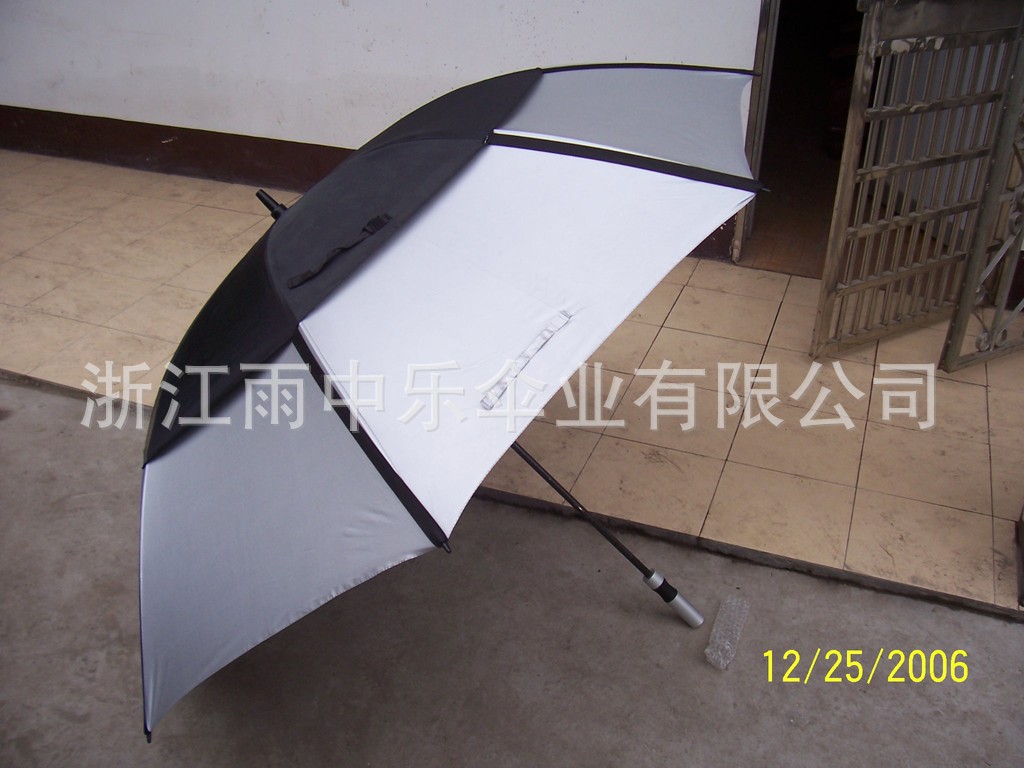 紫外线银胶布雨伞 双层银胶布高尔夫伞 双层防风伞