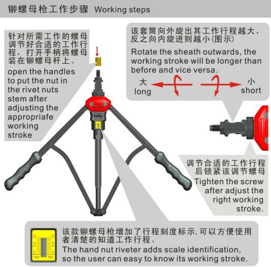 手动拉铆枪 手动拉帽枪 m3m4m5m6m8m10m12铆螺母枪