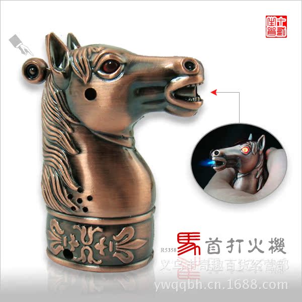 【炫彩4LED走马灯屏幕石英表打火机\/炫灯掀盖