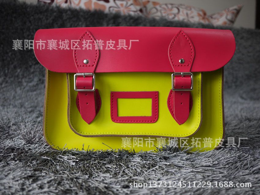 紅黃色撞色牛津包