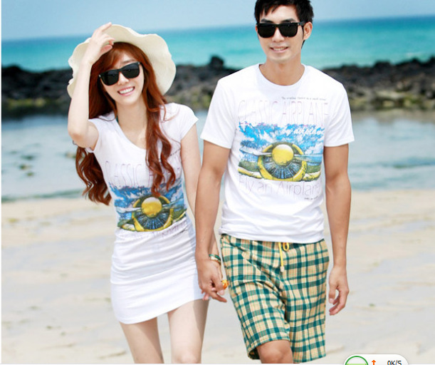 厂家订做2013全棉时尚情侣装 价格实惠 质量保