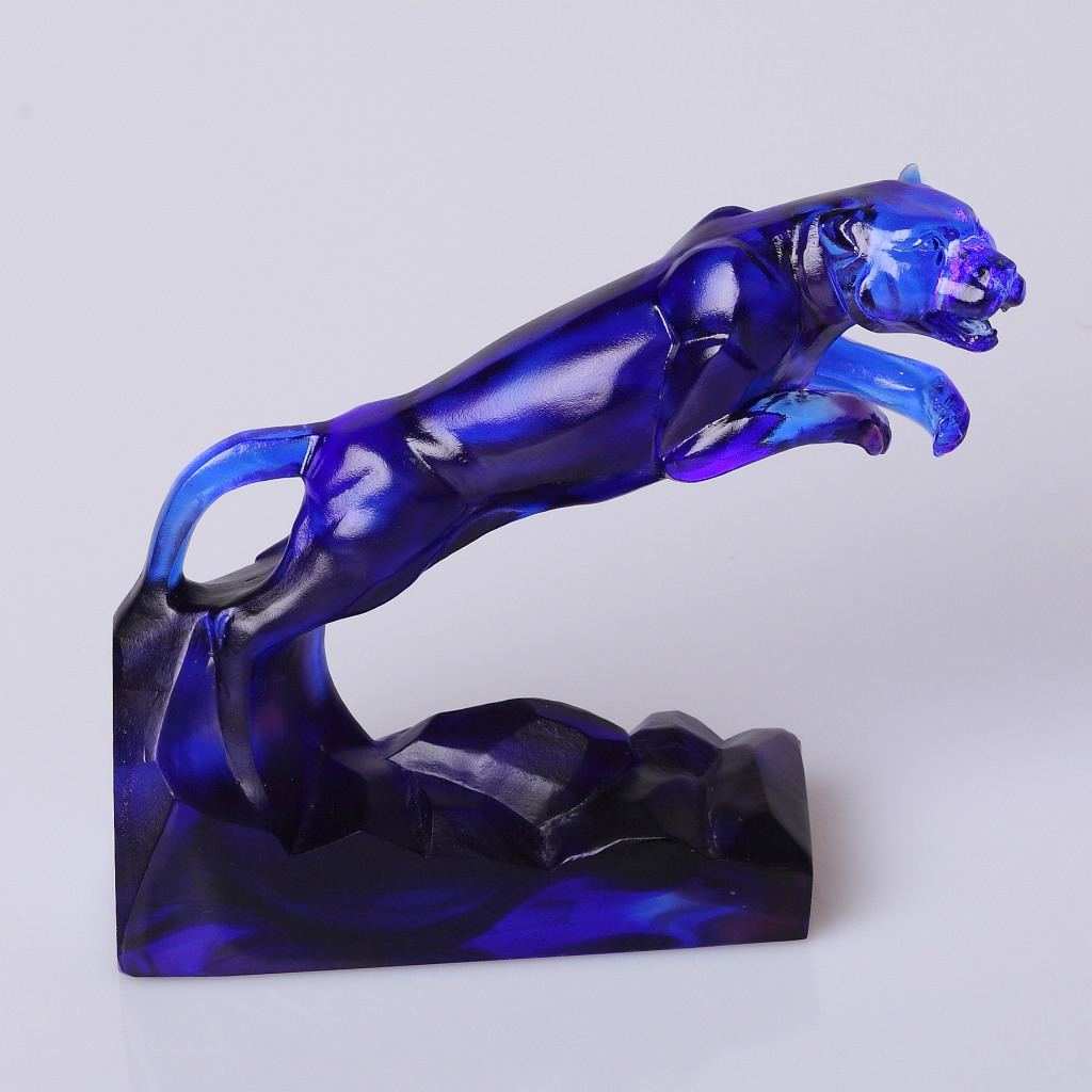 中国琉璃 古法琉璃 独一无二产品 琉璃金鱼烛台