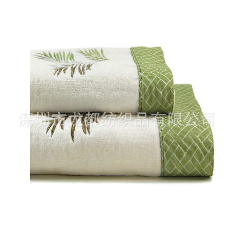 贴布绣叶子浴巾 首图