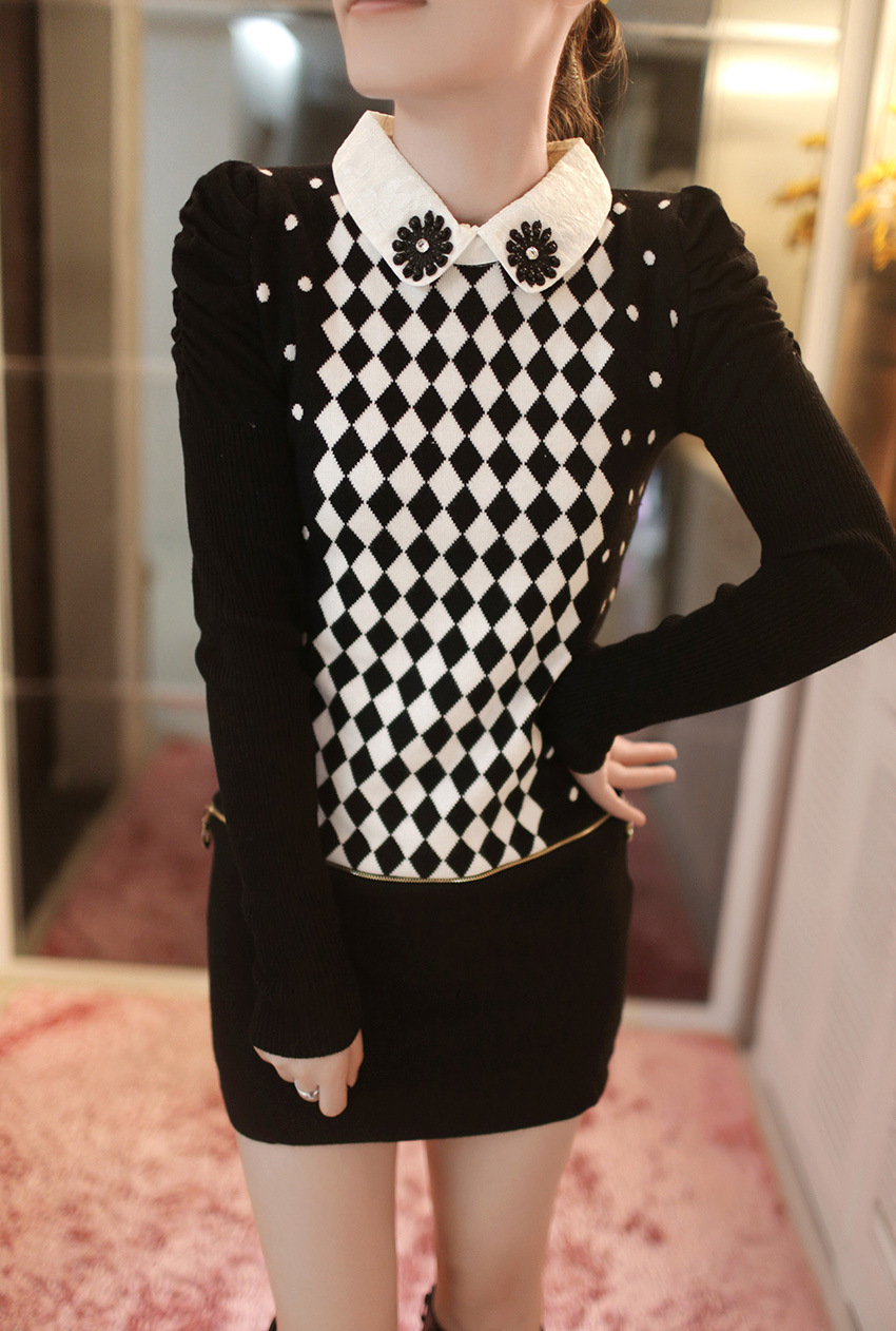 2013飞鱼<em>女装韩版潮流时尚</em>性感修身翻领长袖