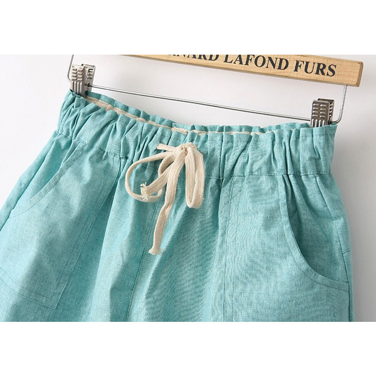 2013新款糖果色小清新森林系百搭棉麻<em>松紧</em>腰