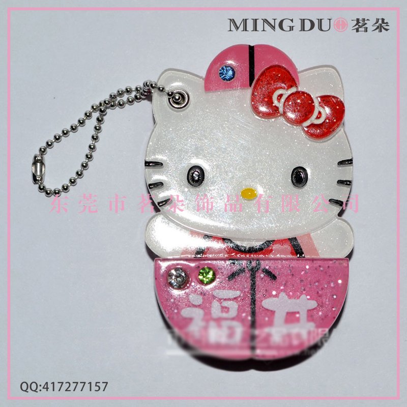 供應HELLO KITTY 貓 飾品掛件 亞克力材質 帶小鏡子 小朋友禮品工廠,批發,進口,代購