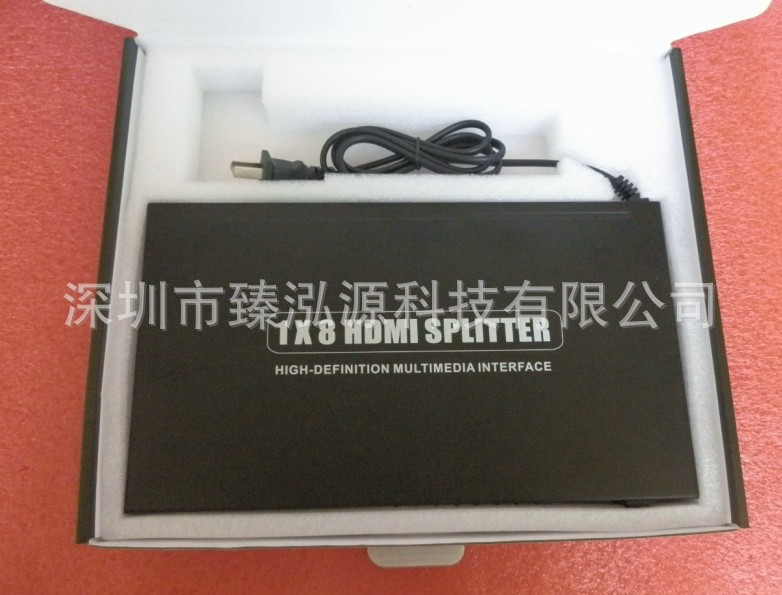 【真HDMI1.4 4K分配器 8口超高清分配器 1*8 