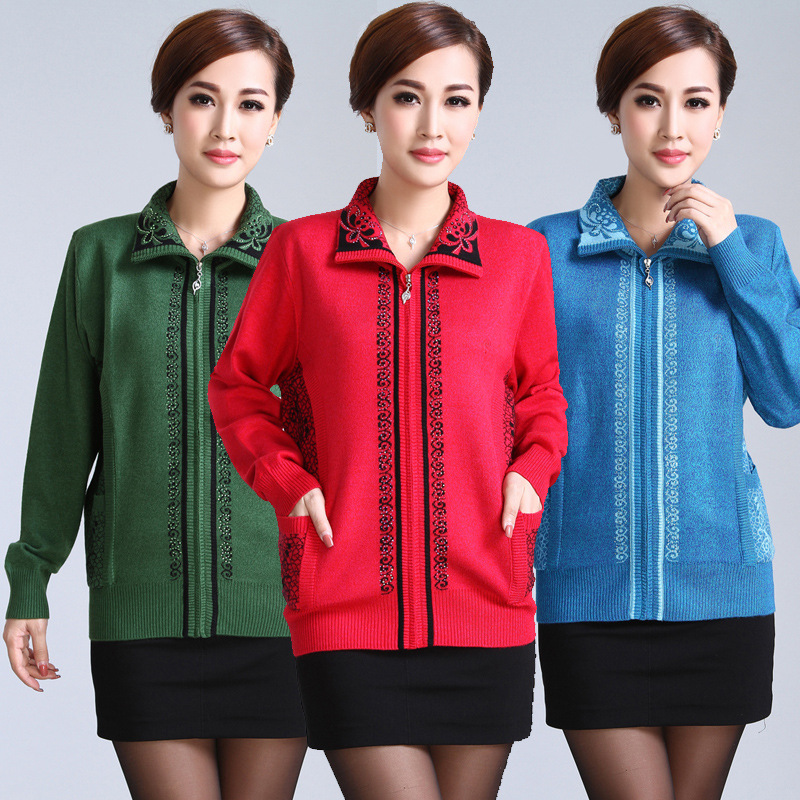 恒源祥<em>中老年</em>女装<em>针织</em>衫毛衣 <em>女式</em>羊绒保暖长