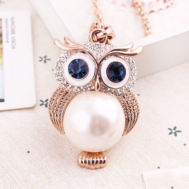 时尚韩版可爱猫头鹰<em>毛衣链</em>配饰<em>批发</em> <em>韩国</em>高档