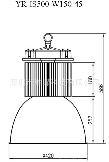 150W产品尺寸45度
