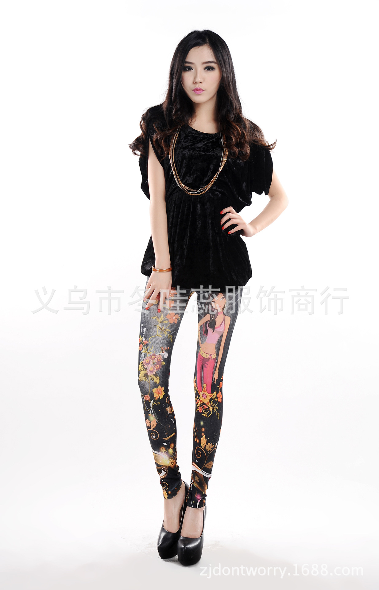 【F027 超逼真小<em>美女瘦身</em>弹力仿<em>牛仔</em>打底裤 女