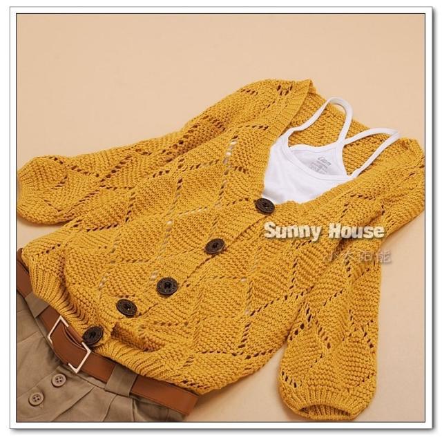 2013夏装新款韩版<em>镂空宽松</em>泡泡袖<em>开衫</em>毛衣针