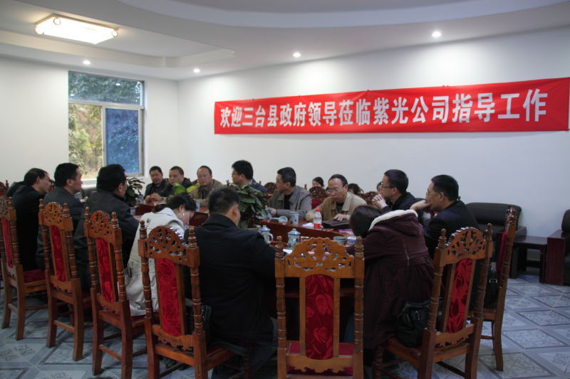 绵阳三台县胡县长带领各个局领导来我公司进行考察