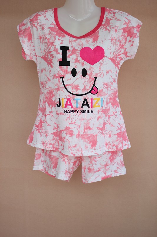 夏季女生调皮可爱笑脸睡衣短袖棉质休闲家居服