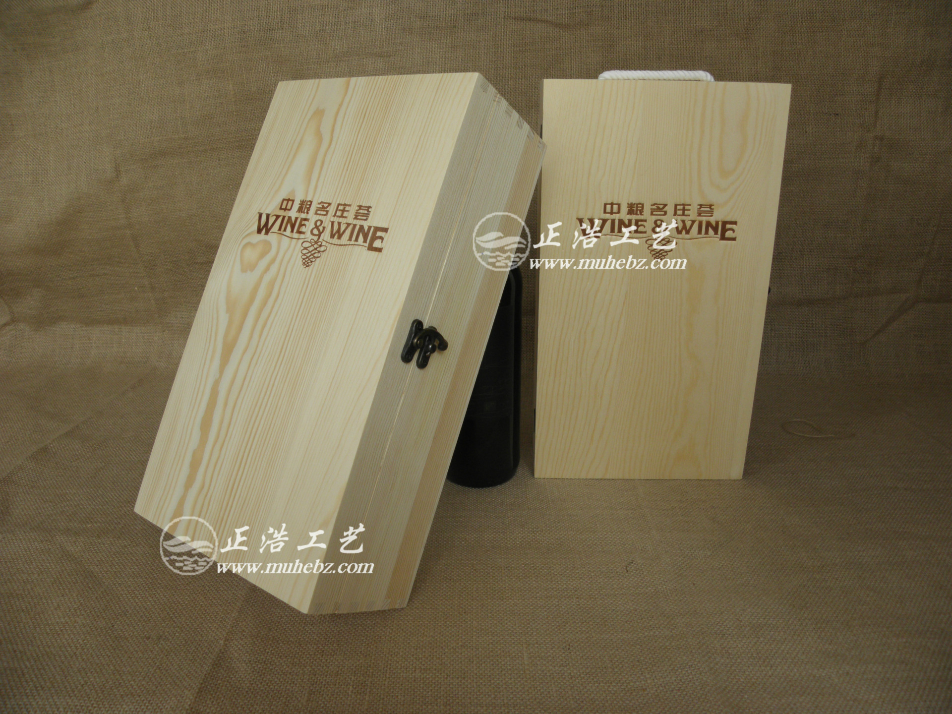 双支装红酒木盒，木制酒盒，红酒包装盒双只，红酒盒