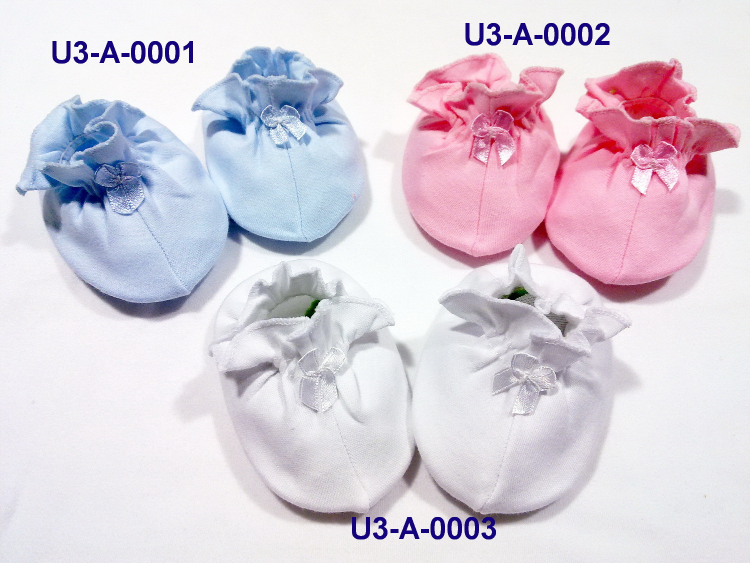 【[U1-A]双面布婴儿手套\/鞋子\/帽子 三件包\/礼包