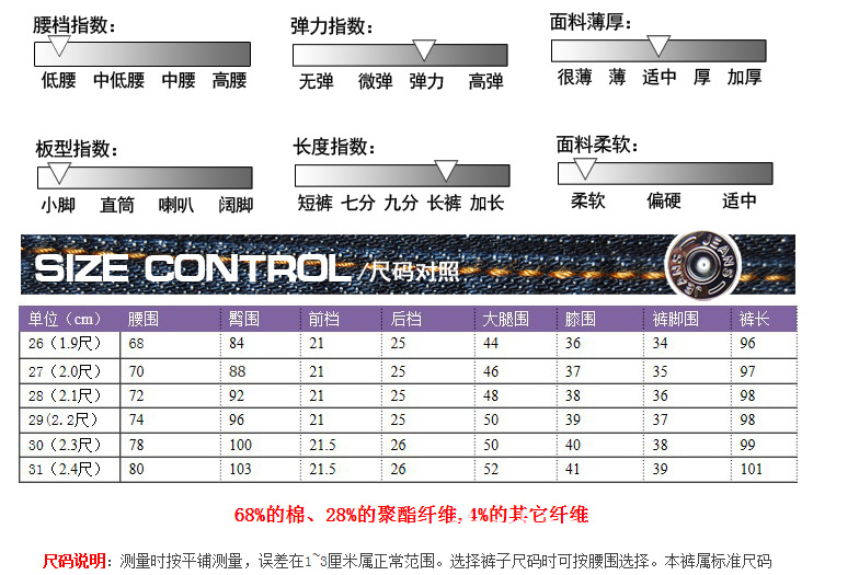 3樓長褲尺寸