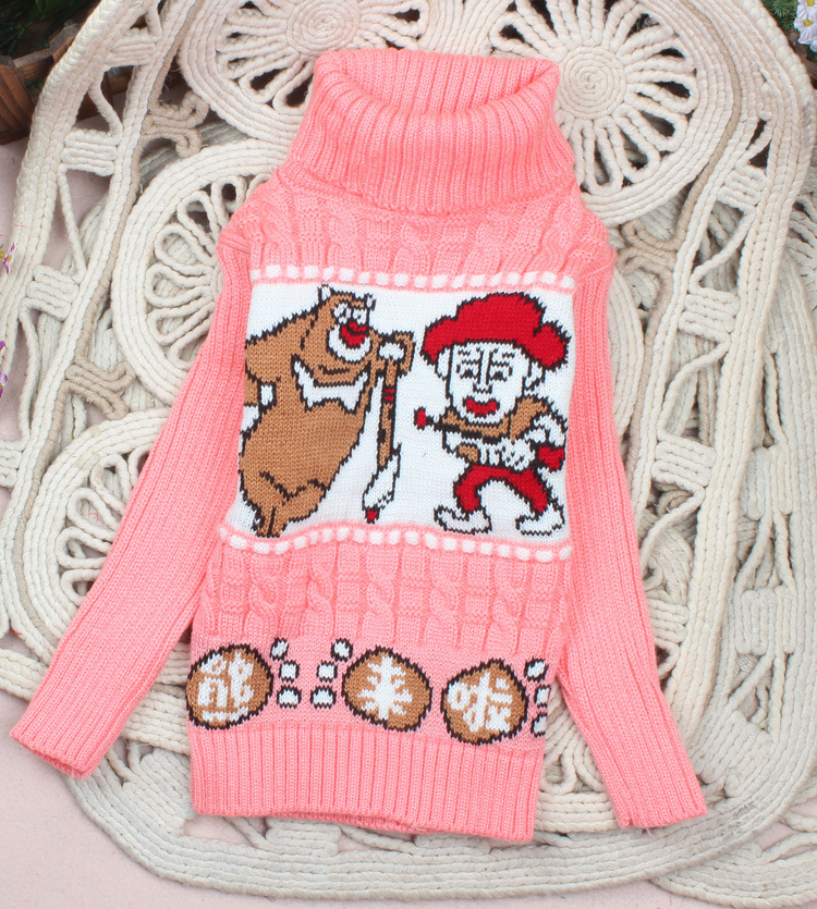 新款冬季童装男女童<em>卡通</em>熊出没高领<em>毛衣</em> <em>儿童</em>