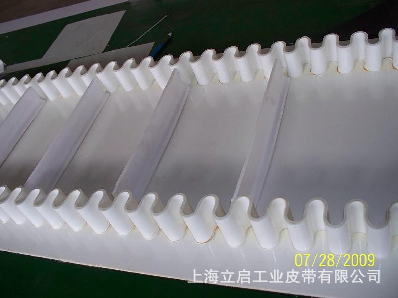 白色PVC裙边挡板输送带