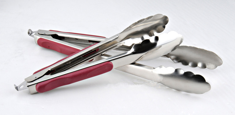 【手抓饼夹子 烧烤夹烙饼夹面包夹快餐夹牛排夹烘焙夹 红柄14寸】价格,厂家,图片,其他厨房小工具,揭阳市三标五金制品有限公司-马可波罗网