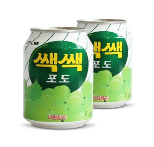 韩国进口饮料 乐天粒粒葡萄汁 果肉饮料 238ml