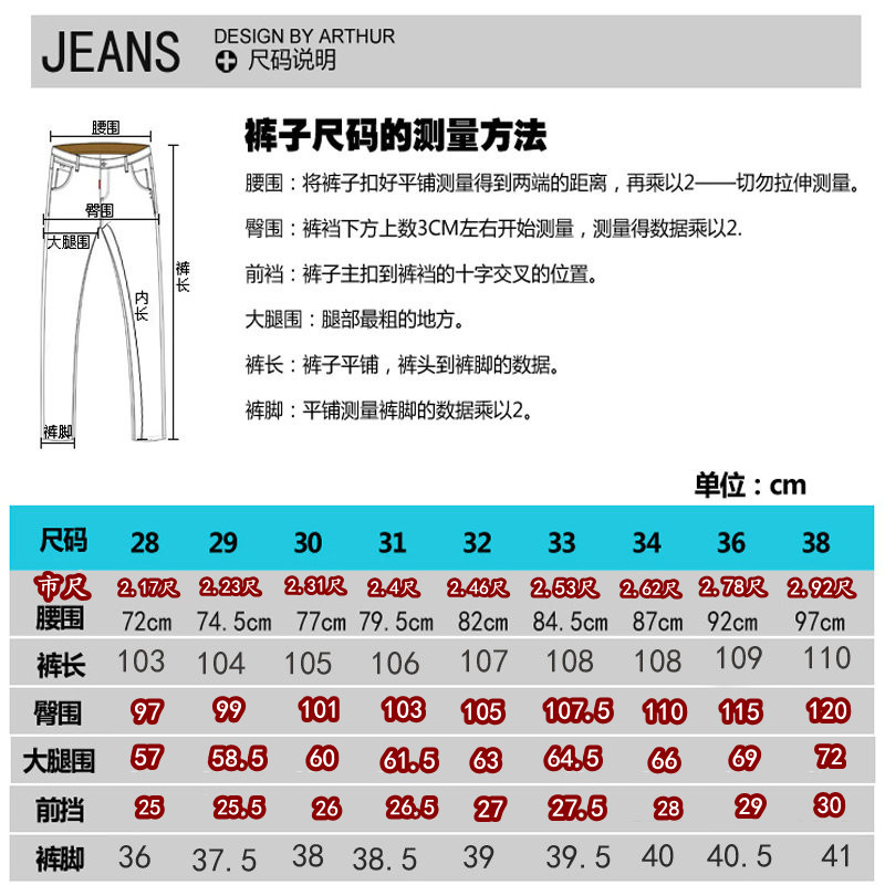 長褲尺寸表