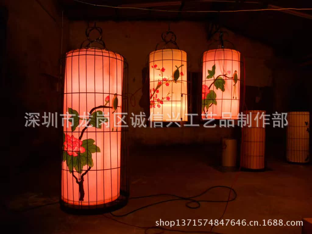 鳥籠手繪燈籠03