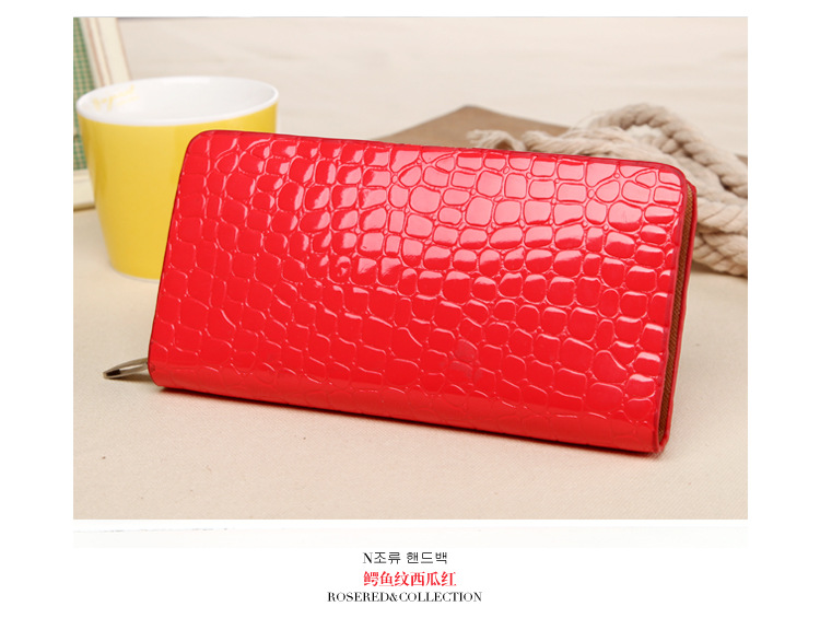 鱷魚紋漆皮錢包 亮皮錢夾 批發