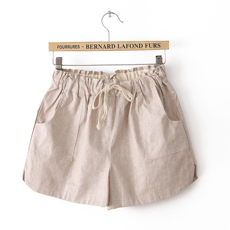 2013新款糖果色小清新森林系百搭棉麻<em>松紧</em>腰