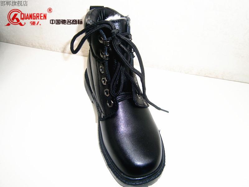 【3515强人 女式棉皮鞋棉鞋 女士保暖皮鞋羊毛