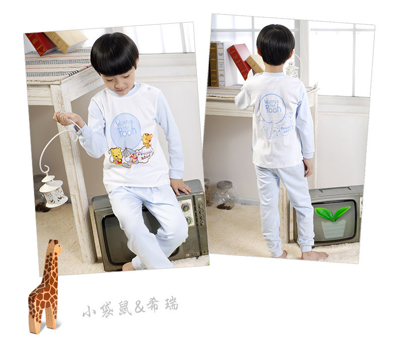 3新款正品男女童纯棉内衣长袖儿童<em>秋衣睡衣</em>套