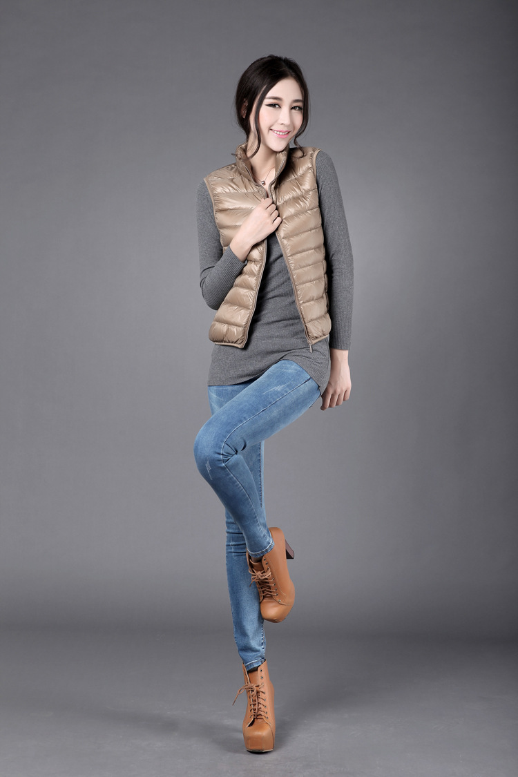 优衣库同款 <em>女式羽绒马甲</em>批发 女士服装 秋冬女