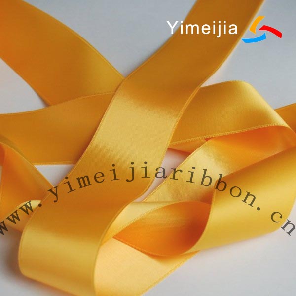 ribbon double satin yellow1